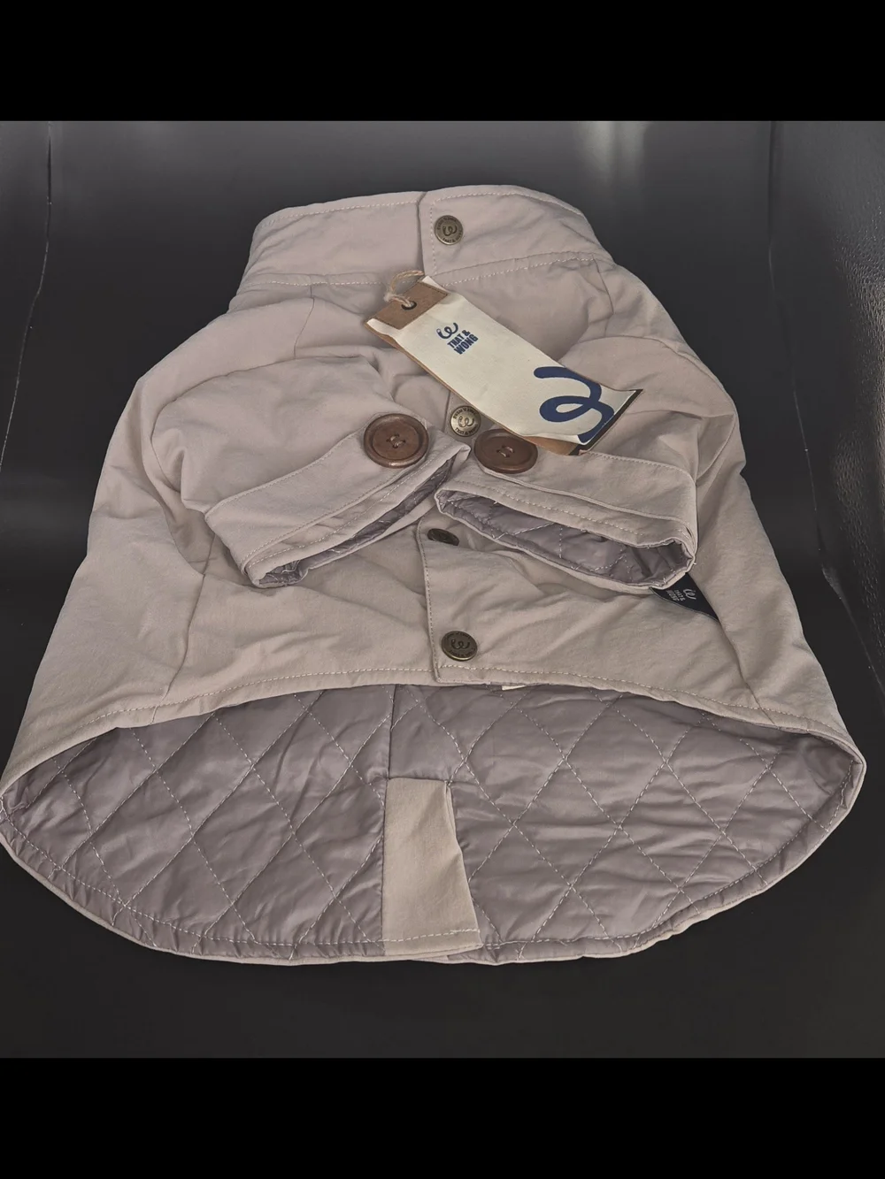 Quilted Light Pink Dog  with Button Front - Unbranded